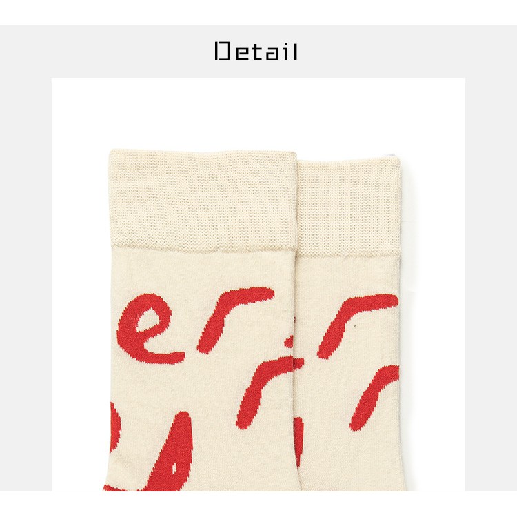 Vớ Giáng sinh Cao cấp Cổ cao Cá tính Nam nữ Unisex Tất Christmas Cao cổ Cotton Phong cách Đường phố Dễ thương