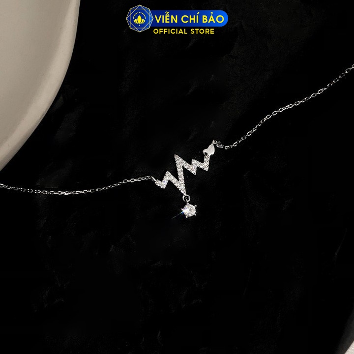 Dây chuyền bạc nữ hình nhịp tim chất liệu bạc 925 thời trang phụ kiện trang sức nữ Viễn Chí Bảo D400544