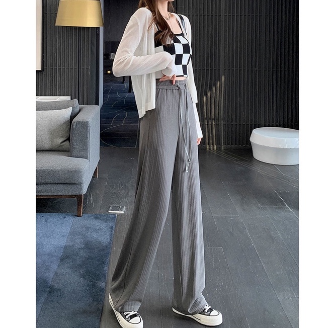 Quần ống rộng Lưng Cao 5 Màu Sắc Lựa Chọn Thời Trang Hàn Quốc Cho Nữ
