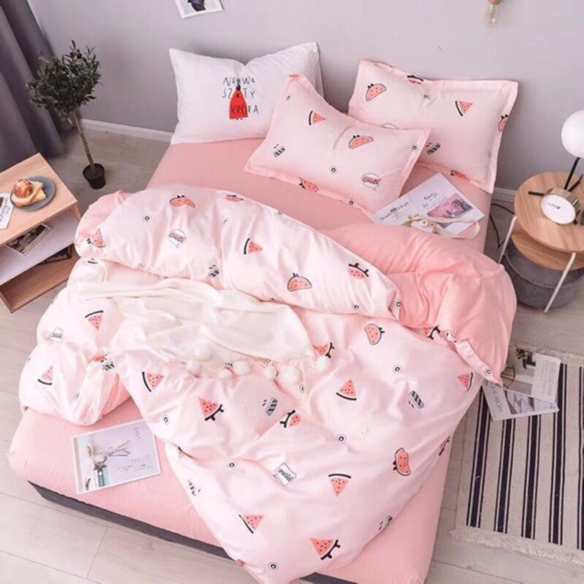 Ga Trải Giường, Drap Giường Chần Bông Sọc Đẹp Siêu Đẹp M6*2M-M8*2M((1 chăn phao, 1 ga, 2 vỏ gối đầu, 1 vỏ gối ôm)