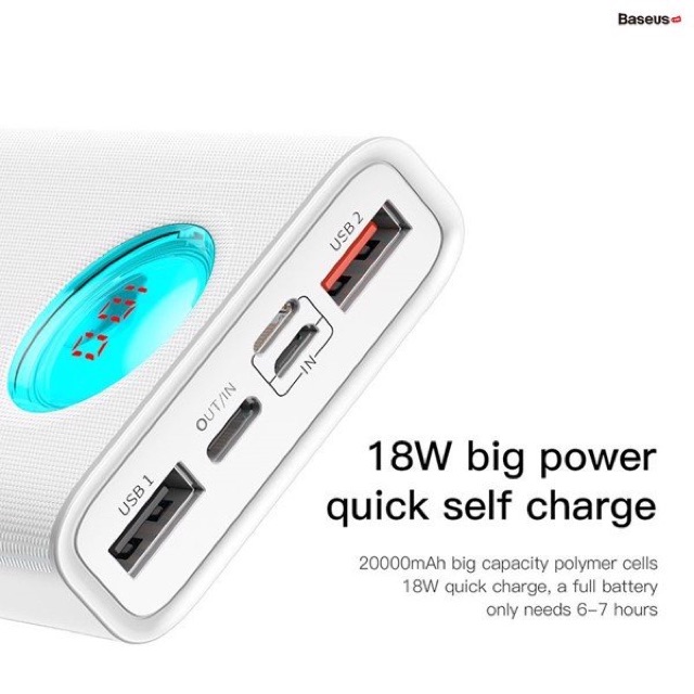 Pin dự phòng sạc nhanh Baseus Amblight PD/QC3.0 Quick charge 20,000mAh cho Smartphone/ Tablet/ Macbook