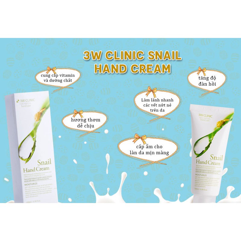 Kem Dưỡng Da Tay 3W Clinic Hand Cream 100ml