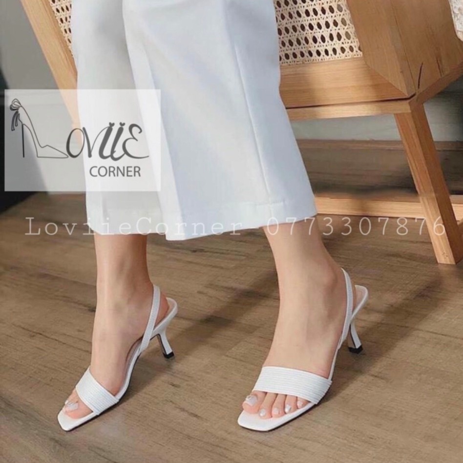 SANDAL CAO GÓT LOVIIE CORNER - GUỐC SANDAL 7 PHÂN - SANDAL NỮ XỎ NGÓN - GIÀY CAO GÓT QUAI NHUYỄN 7CM G200728