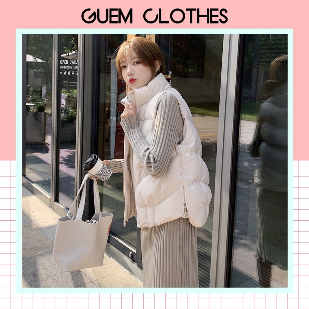 Áo phao gile nữ hàng Quảng Châu 2 khóa sườn thời trang - GUEM Clothes