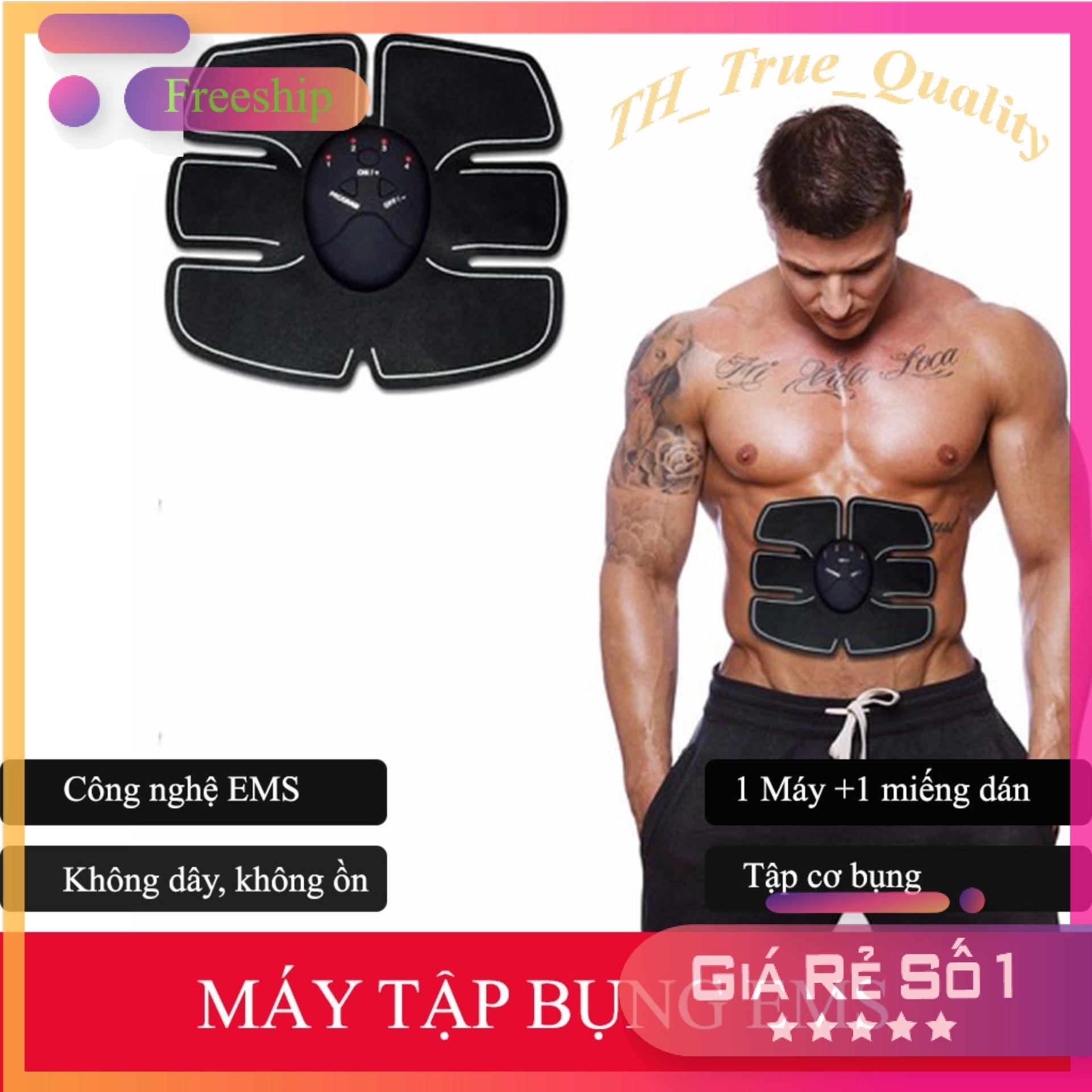 Miếng dán xung điện tập gym Beauty Body máy đánh tan mỡ bụng thiết bị hỗ trợ tập cơ bụng 6 múi