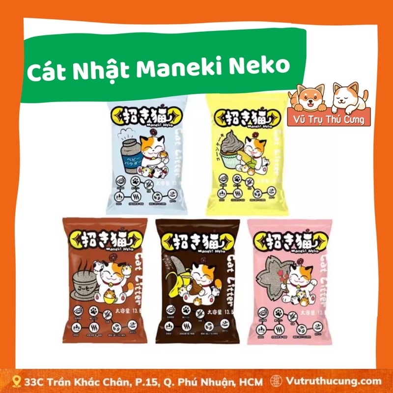 Cát Vệ Sinh Cho Mèo - Cát Nhật Maneki Neko 5 Lít, khử mùi tốt, vón cục tốt