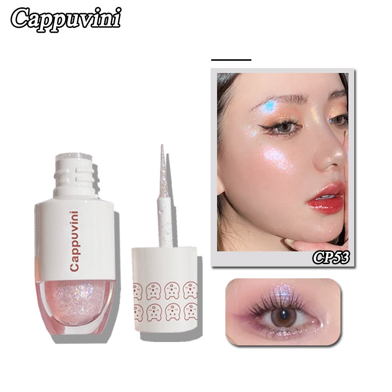 Phấn mắt CAPPUVINI dạng lỏng 5 màu nhung lì tùy chọn chống nước lâu trôi 4g