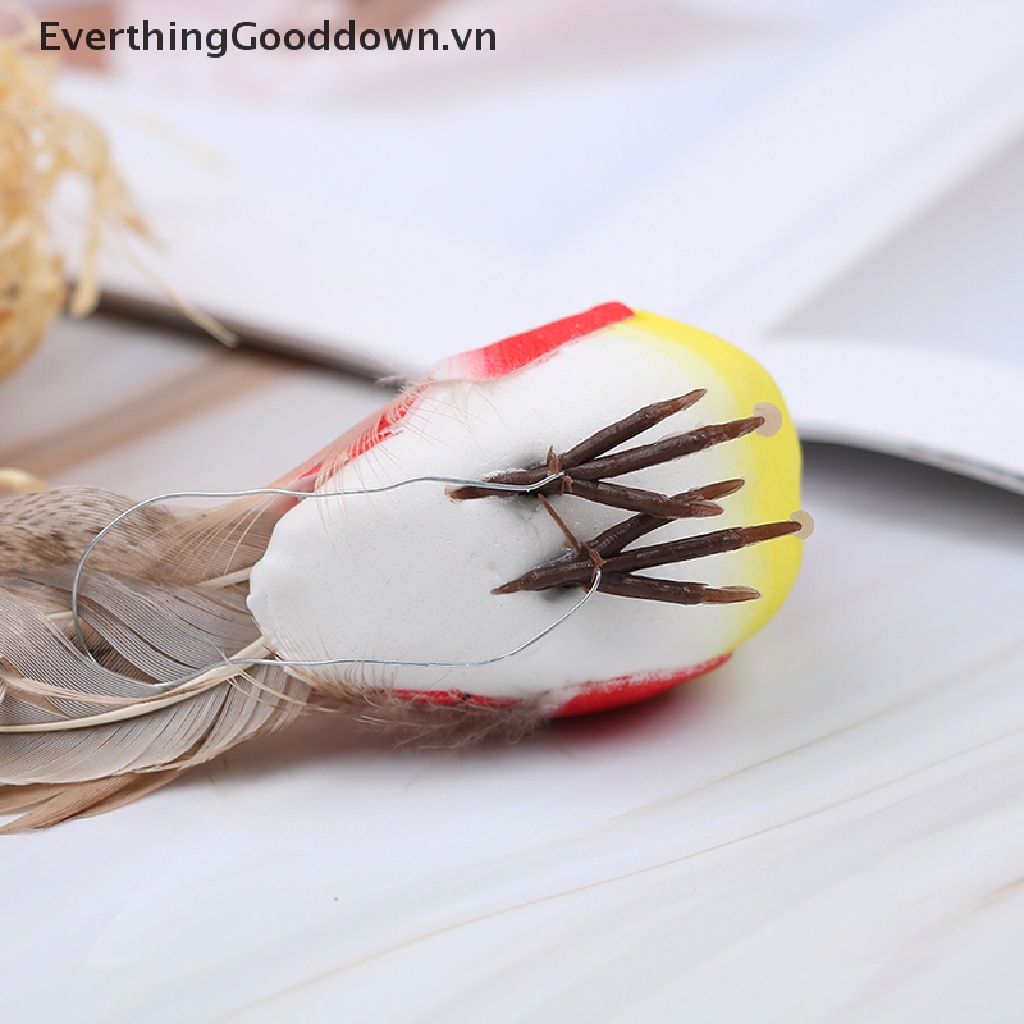 Everthinggooddown 1 Chú Chim Nhân Tạo mini Có Lông Vũ Dùng Trang Trí Vườn Nhà