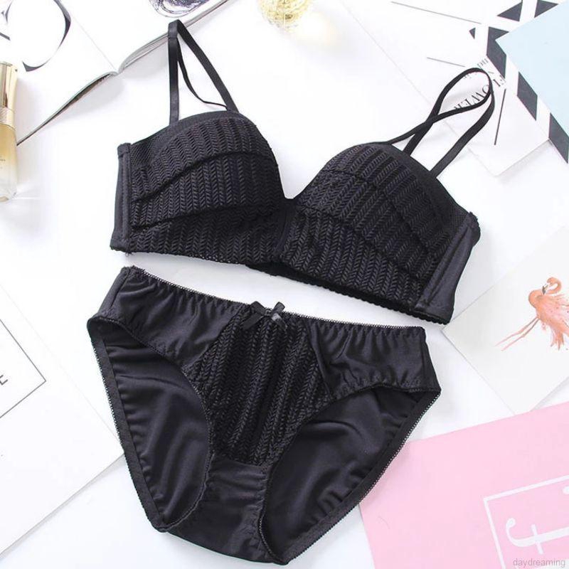 Set Áo Ngực 1 / 2 &amp; Quần Lót Nữ Màu Trơn