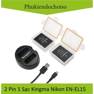 Mua Bộ 2 pin 1 sạc Kingma cho Nikon EN-EL15 + Hộp đựng Pin  Thẻ nhớ