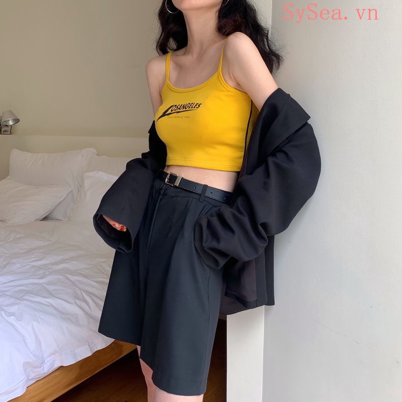 Áo dây nữ cộc tay hở eo quyến rũ