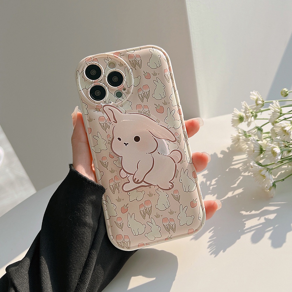 Ốp Lưng Silicone HìNh Con Thỏ Dễ Thương Cho Iphone 14 7 / 8 SE2020 7 + 8PLUS XS XR 11 12 13 PRO MAX AT0185