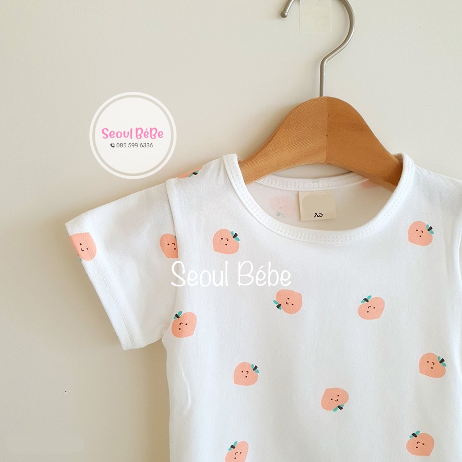 Bộ mặc nhà hoạ tiết cộc tay homewear nội địa Hàn cho bé gái 6-19kg hè 2022