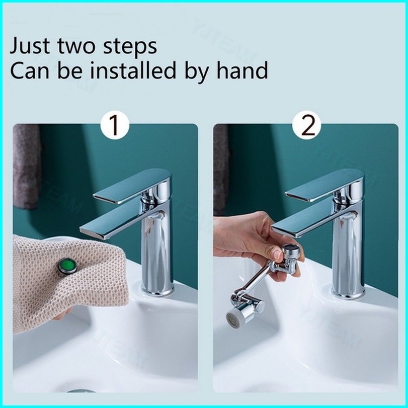 Đầu nối vòi nước thông minh xoay 1080 độ - Vòi nước lắp chậu rửa bát chén lavabo với 2 chế độ nước chảy chống ăn mòn han gỉ có lưới lọc cặn bẩn 1080 Sáng Tạo° Đầu Nối Dài Vòi Nước Bồn Rửa Chén