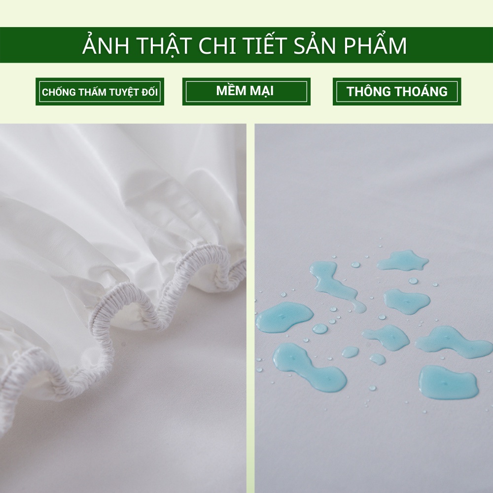 Ga Chống Thấm  HOMIES Bedding & Décor Hàng Một Màu Chống Thấm Nước Tuyệt Đối - Đủ Kích Thước cho đệm 20cm