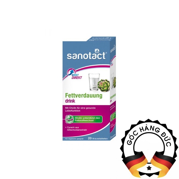 Sủi thải độc gan Sanotact Fettverdauung drink ống 20 viên của Đức