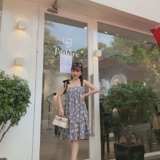 Đầm hoa cúc xòe 2 dây