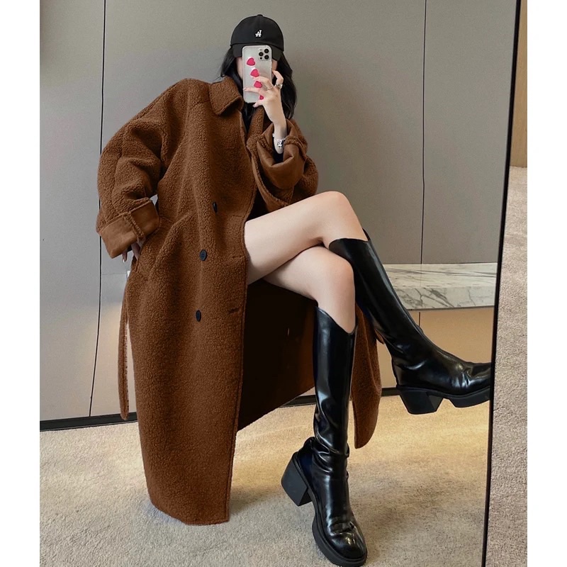 Áo khoác bông dáng dài giữ ấm, hàng Quảng Châu