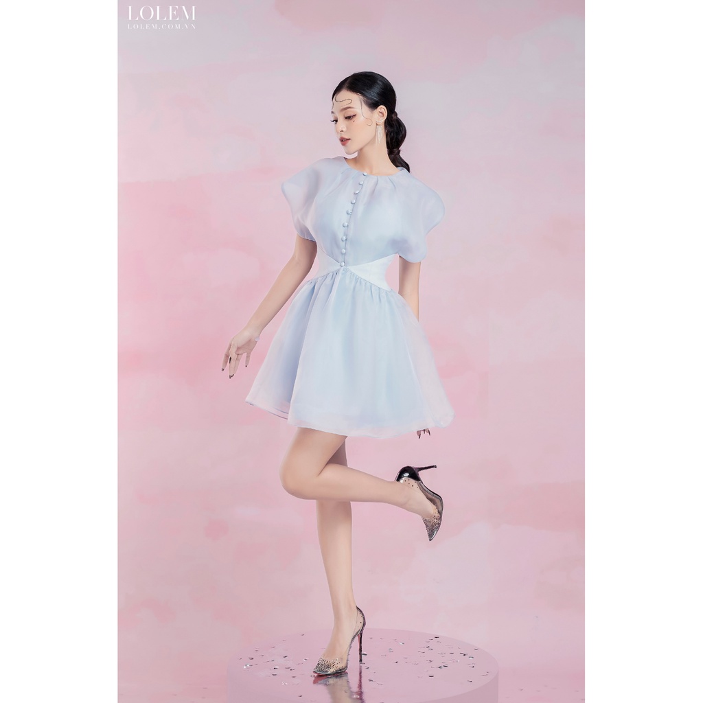 Đầm nữ đầm dự tiệc LOLEM DX342 cúp ngực vải tơ organza mịn màng mỏng nhẹ