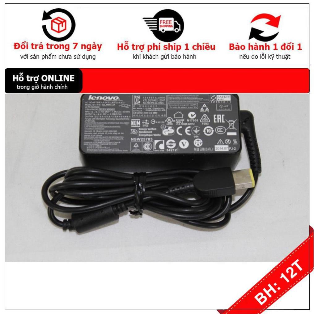 [BH12TH] [- Sạc cho Laptop Lenovo IdeaPad G40 G50 S435 3.25A 65W chân chữ nhật dạng USB