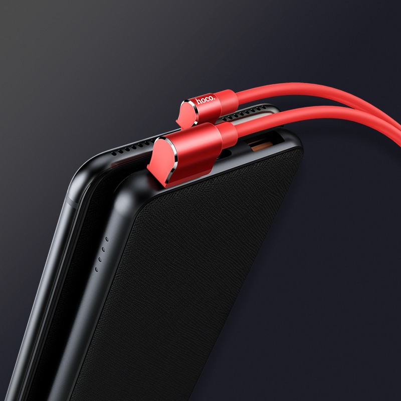 Cáp sạc nhanh Hoco U37 siêu bền dòng 2.4A cho iPhone, Android, iPad, đầu chữ L, dây dài 1.2m - Chính hãng