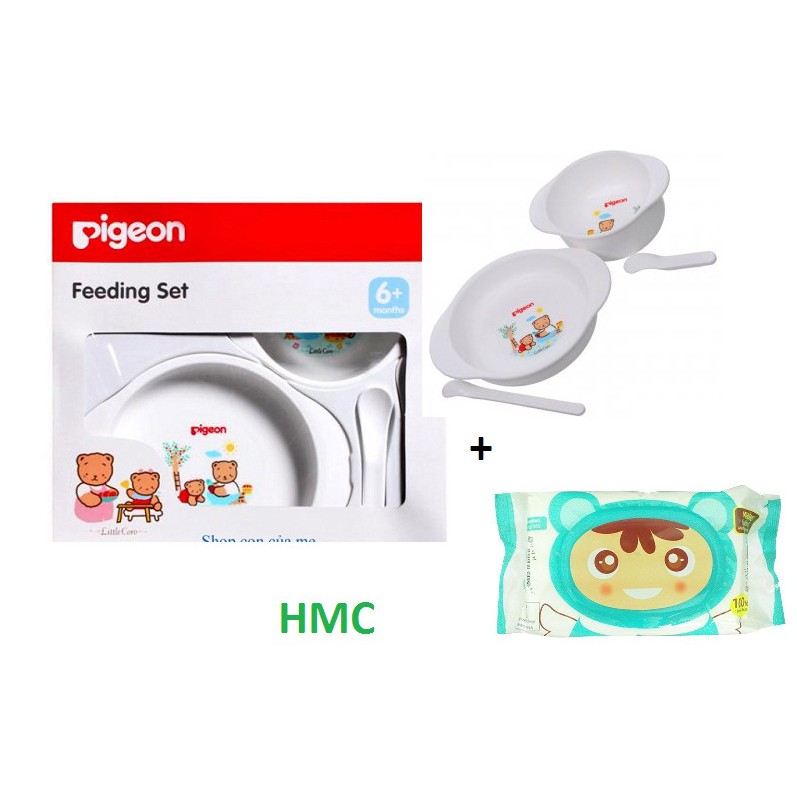 Bộ Bát Đĩa Tập Ăn Mini Tặng 01 gói agi 100 tờ không mùi