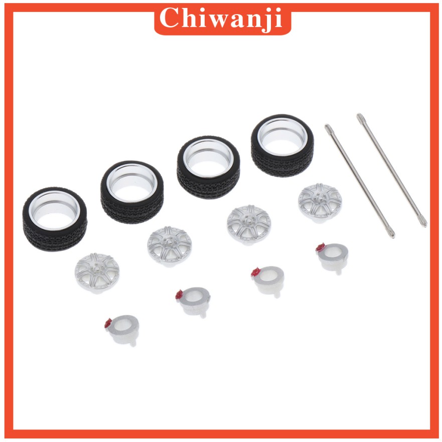 Set 4 Vành Bánh Xe Hơi Đồ Chơi 64th Bằng Hợp Kim Chất Lượng Cao