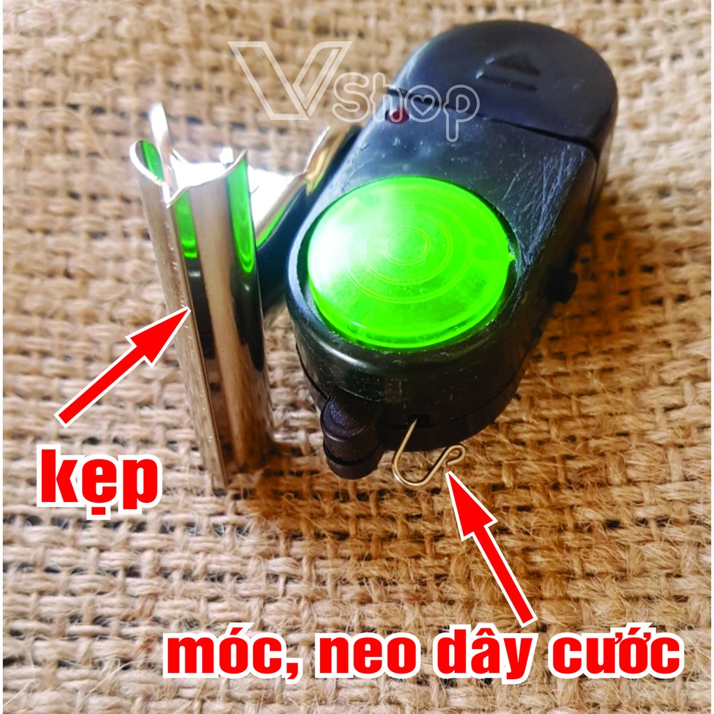 Chuông báo cá, câu cá, dùng pin. Hú còi, nháy đèn. Chuông điện câu cá, dùng cho cần câu máy .vmt.