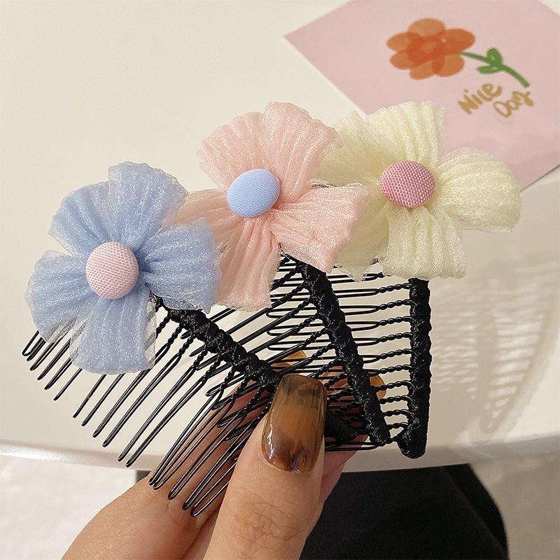 Lược Cài Tóc Vô Hình Đính Hoa Dễ Thương Cho Bé Gái