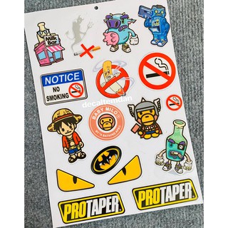 DDXM - V10BN - 46 - DECAL NỔI CÁC HÌNH STICKER MẮT FENDI PROTAPER... DÁN TRANG TRÍ