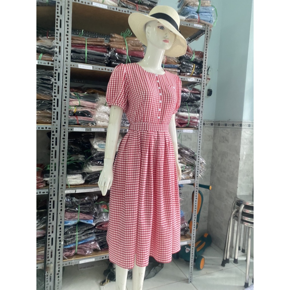 Đầm sọc vintage sang chảnh