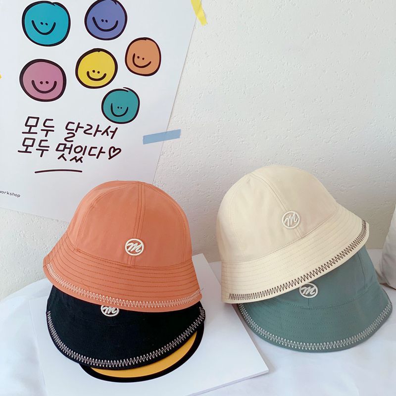 Mũ Tai Bèo Vải Cotton Thêu Chữ M Thời Trang Xuân Thu Cho Bé Gái