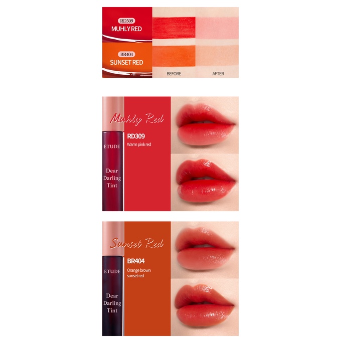 (Hàng Mới Về) Son Tint Etude House Hàn Quốc 5g # Br404 # Rd309