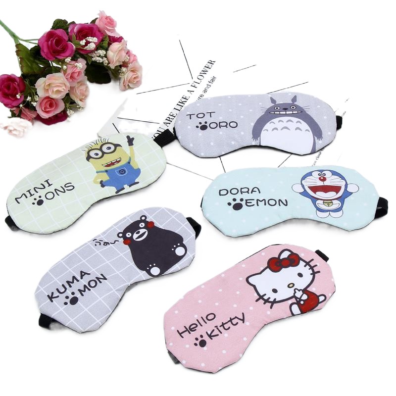 Hoạt Hình Bịt Mắt Ngủ Vải Cotton Thoáng Khí Hình Hello Kitty Đáng Yêu