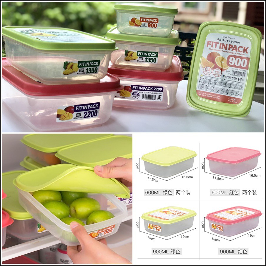 Hộp nhựa đựng thực phẩm nắp dẻo Fitin Pack 900ml,1350ml, 2200ml Made in Japan | BigBuy360 - bigbuy360.vn