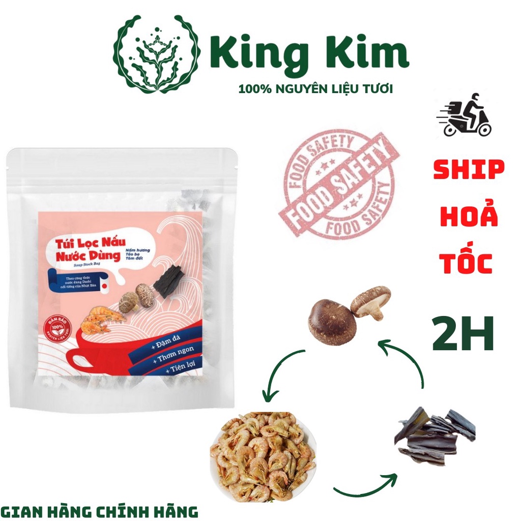Túi Lọc Nấu Nước Dùng Dashi Tảo Bẹ, Nấm Hương, Tôm Đất 80g - Nước Dùng Dashi Nhật Bản