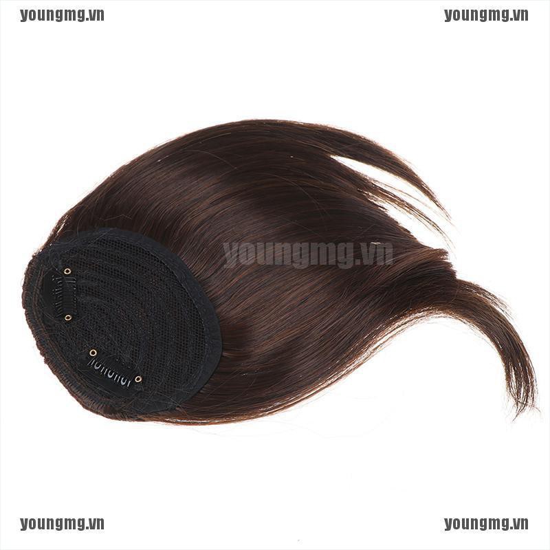 Bộ tóc giả ngắn thẳng có tóc mái và kẹp chất liệu sợi tổng hợp cho nữ