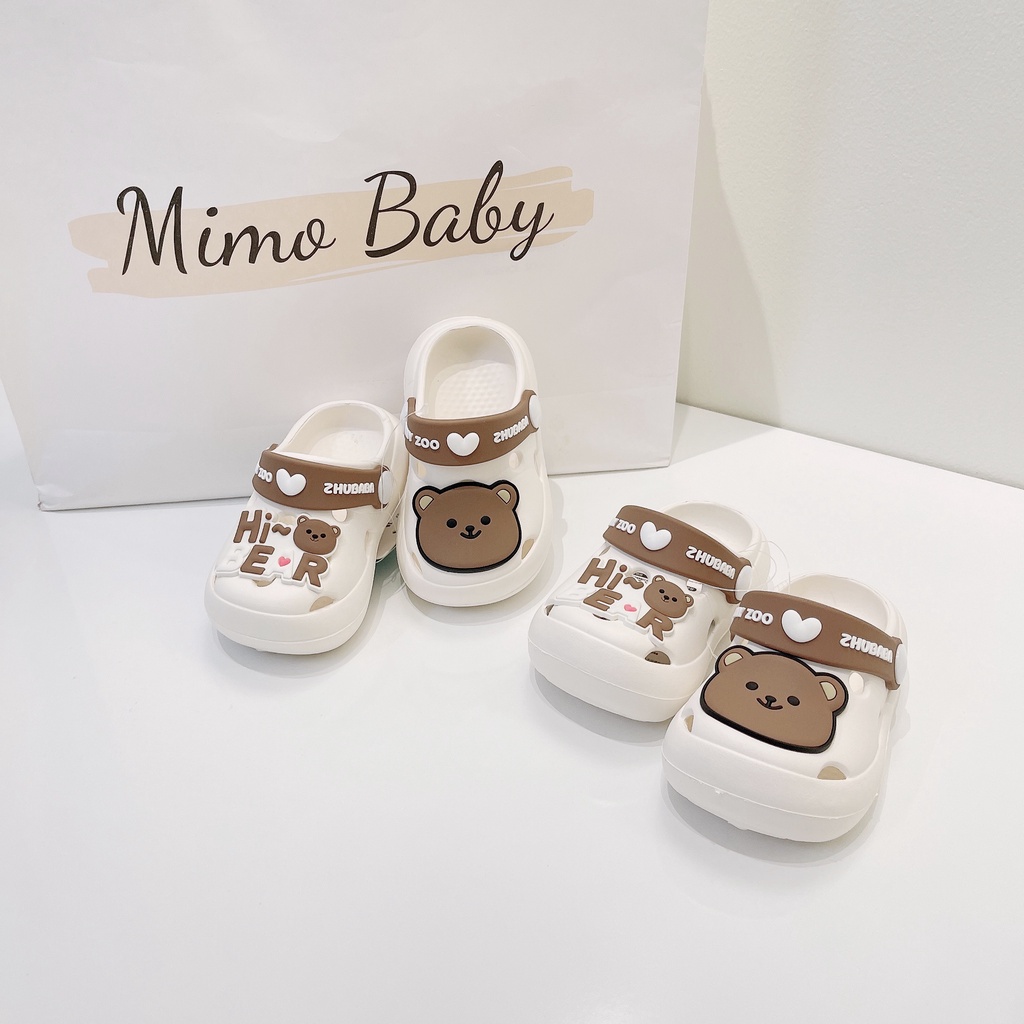 Dép sục siêu nhẹ hình gấu nâu dễ thương cho bé GD01 Mimo Baby
