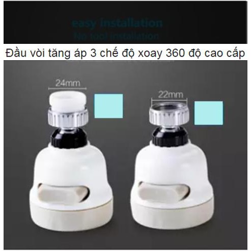 Đầu vòi tăng áp rửa chén bát - 3 chế độ phun cực mạnh - xoay 360 đô - phù hợp mọi loại vòi chậu rửa bác