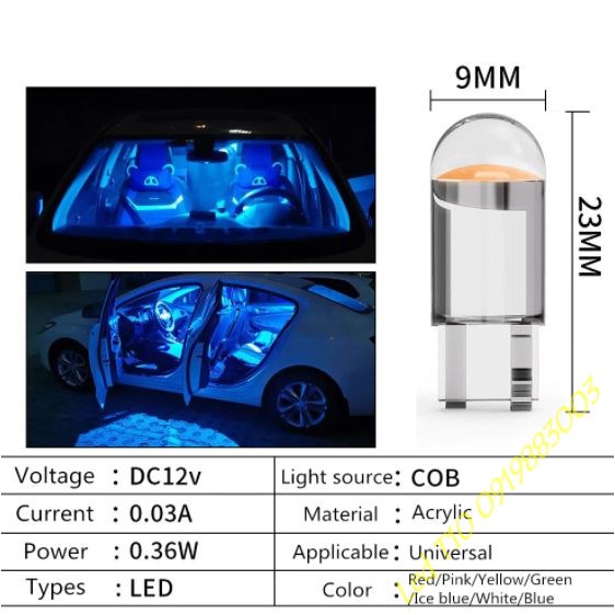 Đèn LED T10 xi nhan demi  Acrylic siêu sáng ô tô xe máy