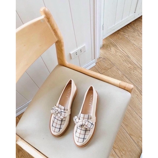 Giày lười slip on nữ phối dạ đính nơ thời trang hàng cao cấp chuẩn đẹp-GL18