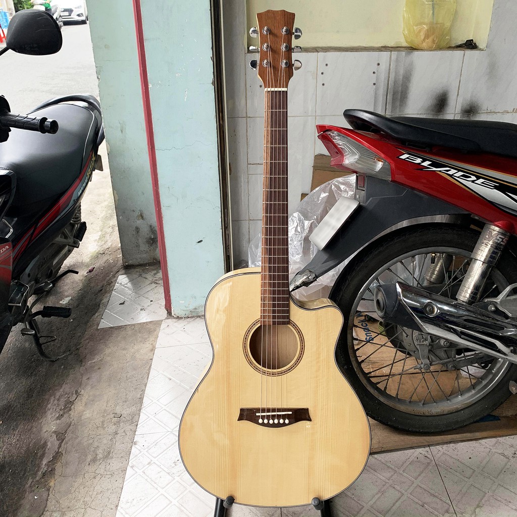 Đàn Guitar Acoustic gỗ Ash nguyên tấm | có ty chỉnh cong cần | BH 12 tháng