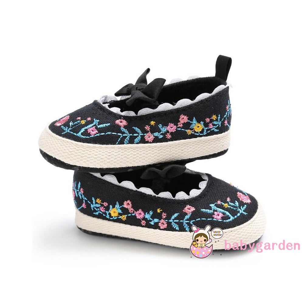 Giày tập đi đế mềm phối nơ thời trang cho bé gái