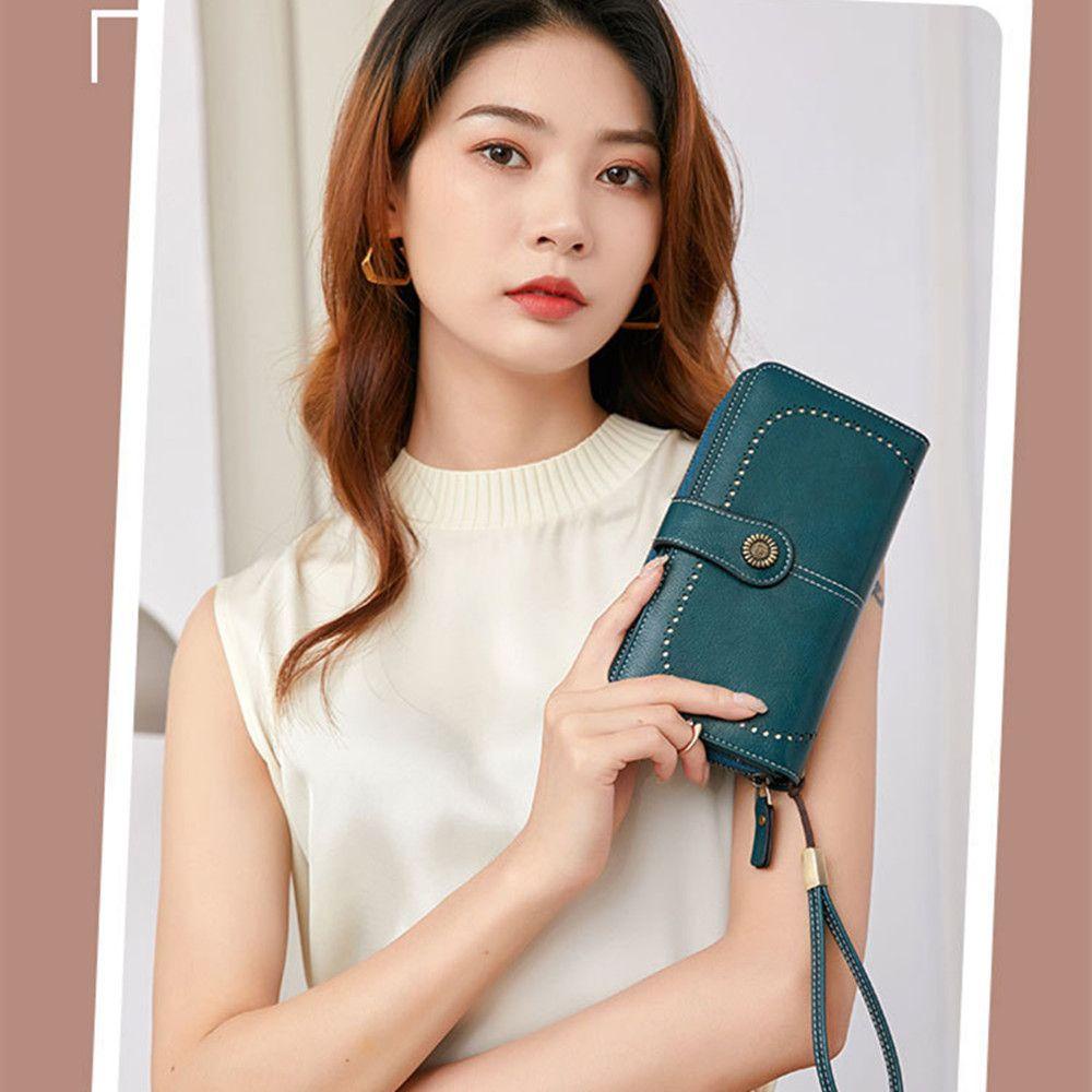 UUMIR Ví Da Dài Đựng Thẻ Chống Trộm Thiết Kế Sang Trọng Cho Nữ Giá Đỡ