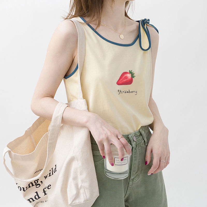 Áo Hai Dây Dáng Ngắn In Họa Tiết Thời Trang Mùa Hè Cho Nữ