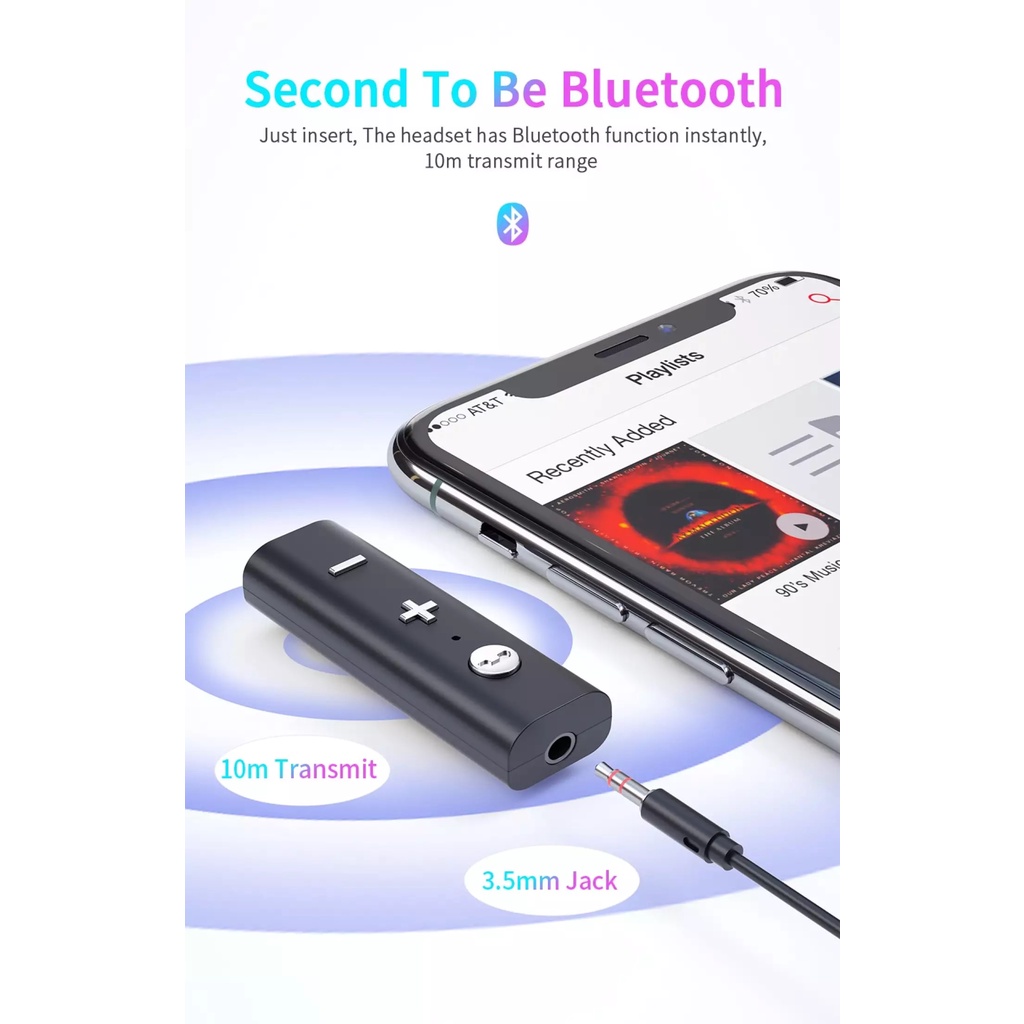 Bộ Phát Nhạc Không Dây Bluetooth Bộ thu Essager Bluetooth 5.0 cho Tai nghe Jack 35mm