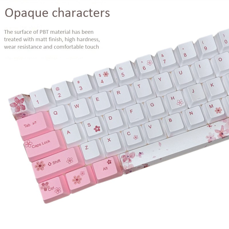 Sakura PBT Sublimation Keycap Compatible: RK61 Series Gans Alt61 Series IKBC Poker Series Anne ProGH60 Iquix F60 GK61/64