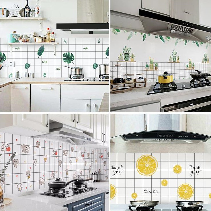1 mét dán bếp tráng nhôm trang nhã keo sẵn khổ 60cm