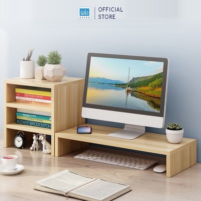 Kệ Màn Hình Máy Tính, Để Sách Bàn Làm Việc Kết Hợp 3 Tầng SIB Decor KDB09