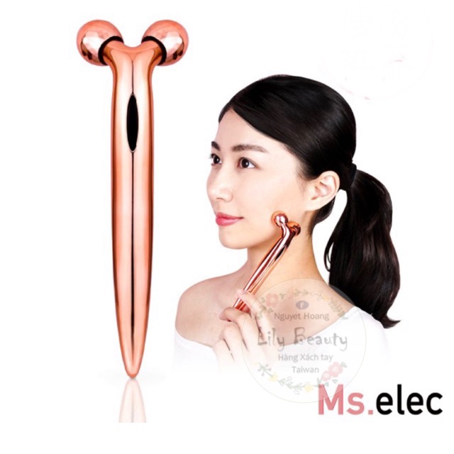 Cây lăn massage mặt Vline Ms.elec FL-002 (massage thon gọn, nâng cơ, làm mờ nếp nhăn, thúc đẩy tuần hoàn máu)